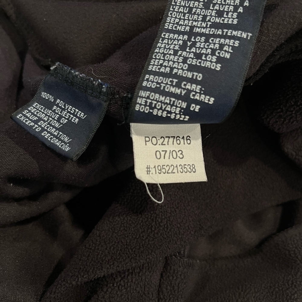 Tommy Hilfiger Vintage Y2K Black Zip-Up Hoodie Sweater - Picture 11 of 11